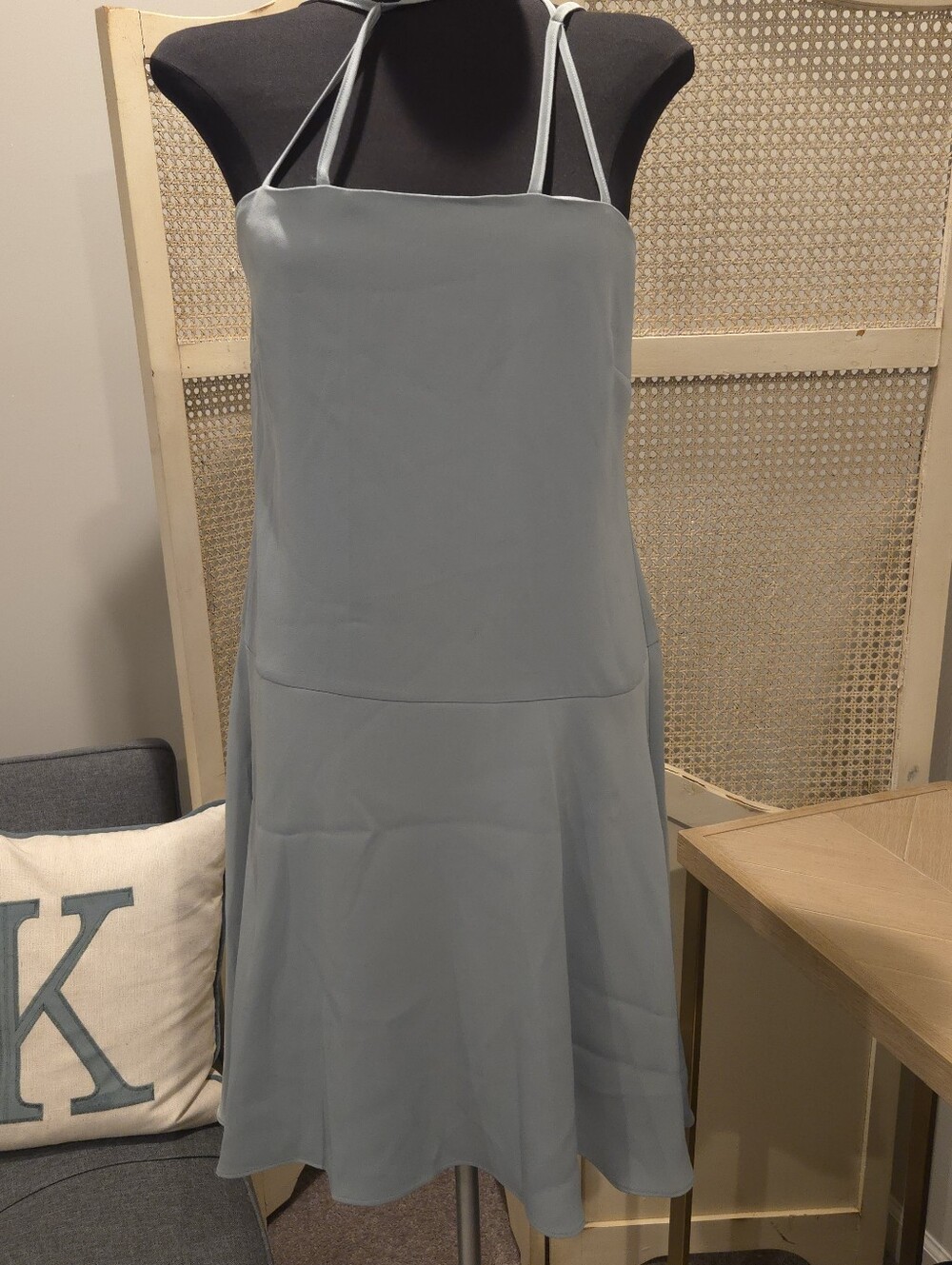 Light Blue Slip Dress with Thin Straps